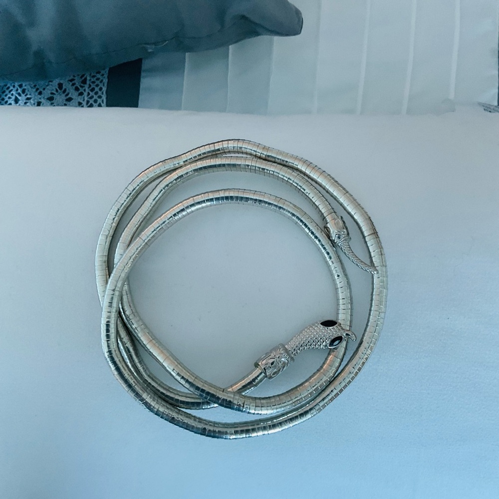 New Silver Snake Wrap Necklace $25
